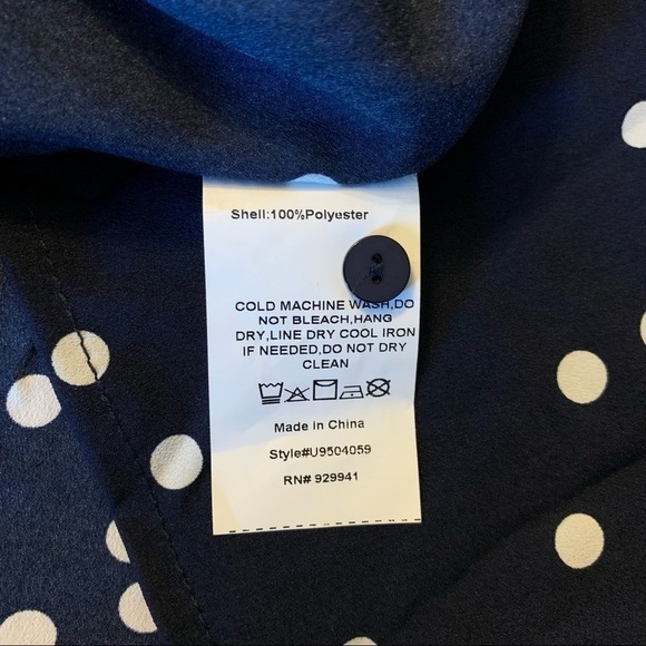 NEW Suzanne Betro Polka Dot Ruffle Trim Midi Length Baby Doll Dress Size 2X - Picture 9 of 9